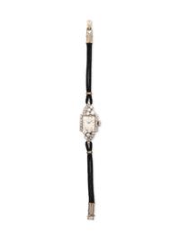ELGIN, 14K WHITE GOLD AND DIAMOND WRISTWATCH