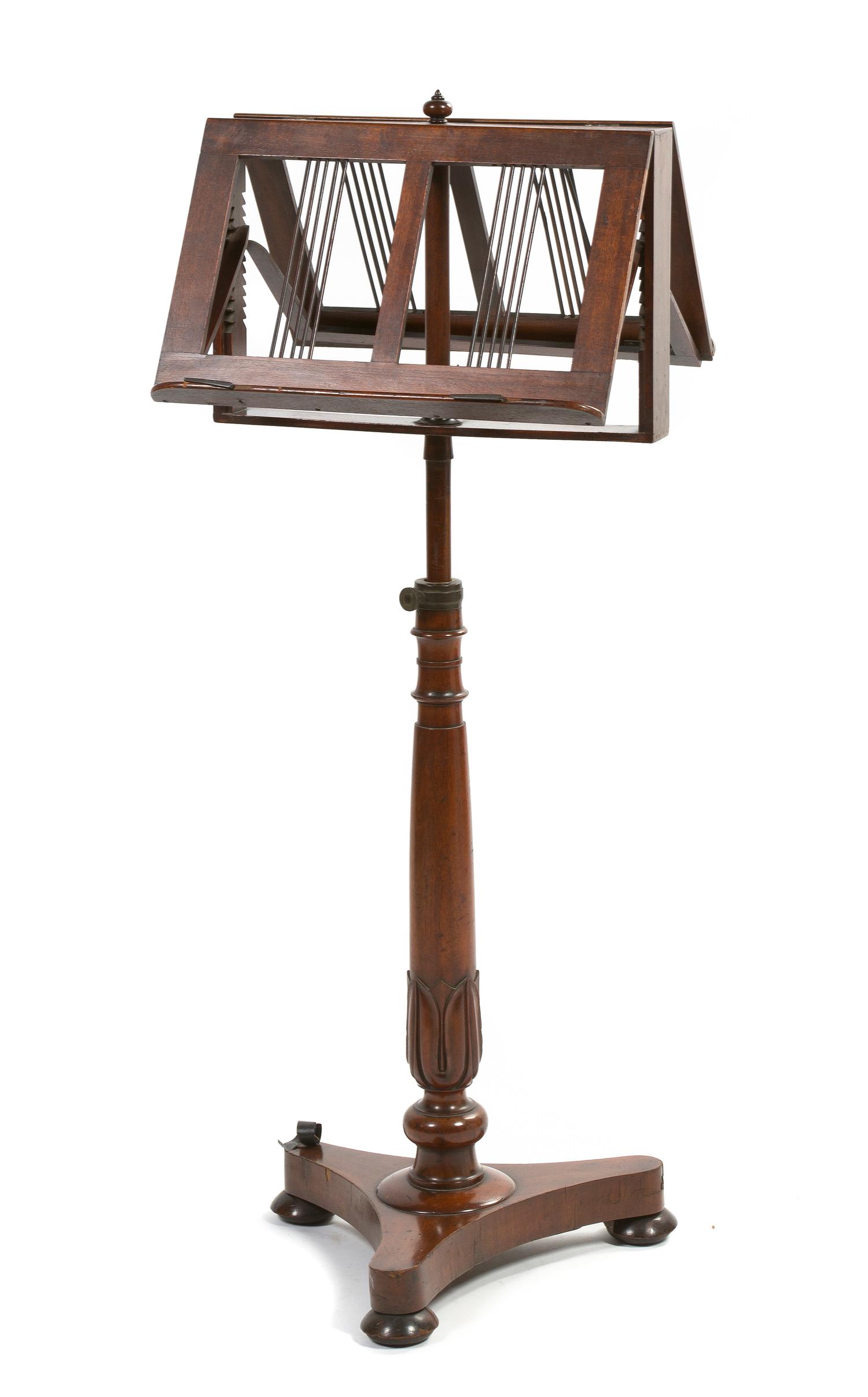 A Regency Mahogany Duet Music Stand, Height 45 1/2 inches.