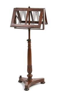 A Regency Mahogany Duet Music Stand, Height 45 1/2 inches.