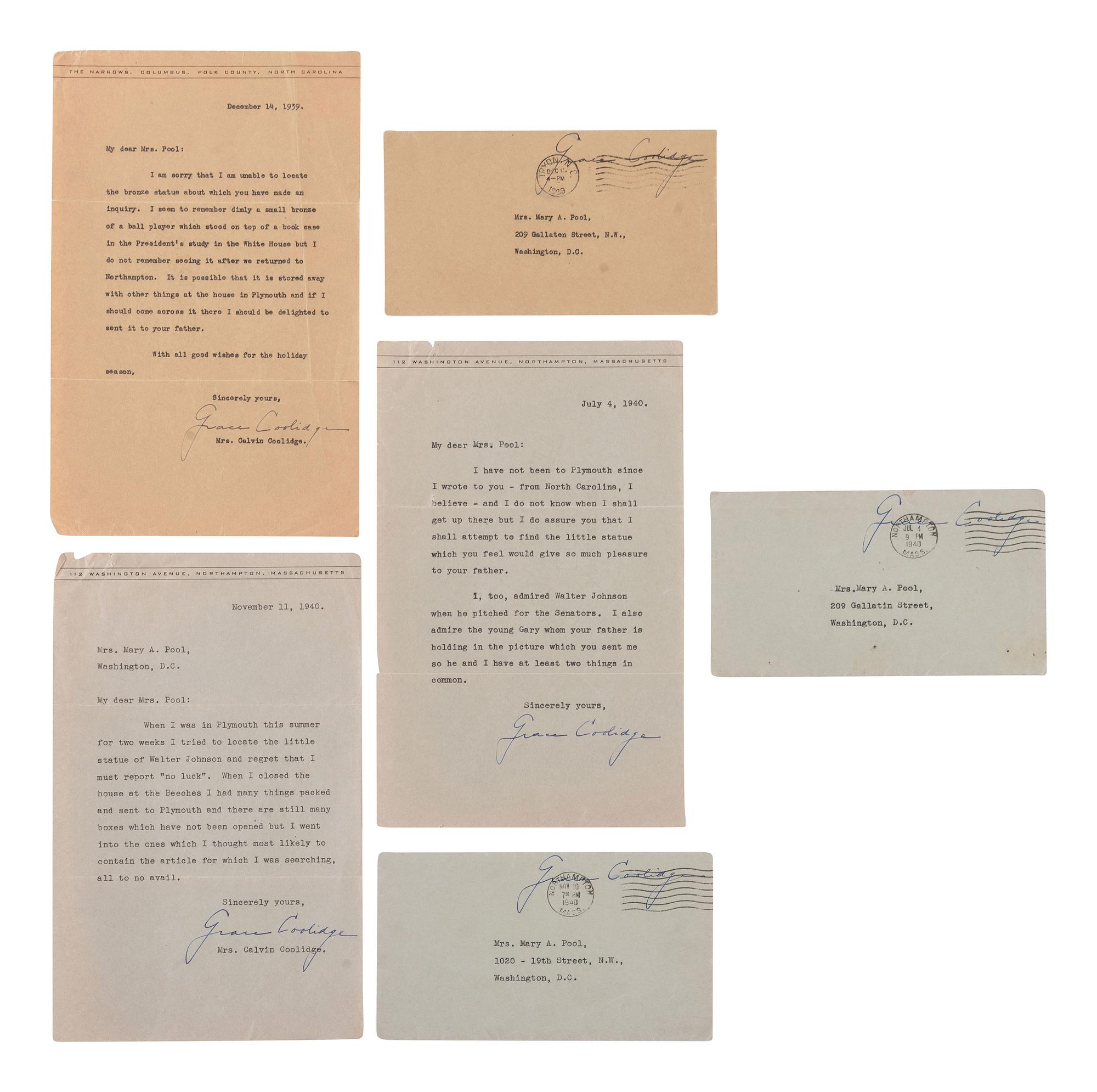 [POLITICS]. A collection of signatures of First Ladies, incl. Helen TAFT, Edith WILSON, Grace COOLIDGE, and Eleanor ROOSEVELT.