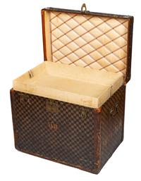 A Louis Vuitton Vintage Damier Steamer Trunk, 20.5" H x 23.5" W x 16.5" D.