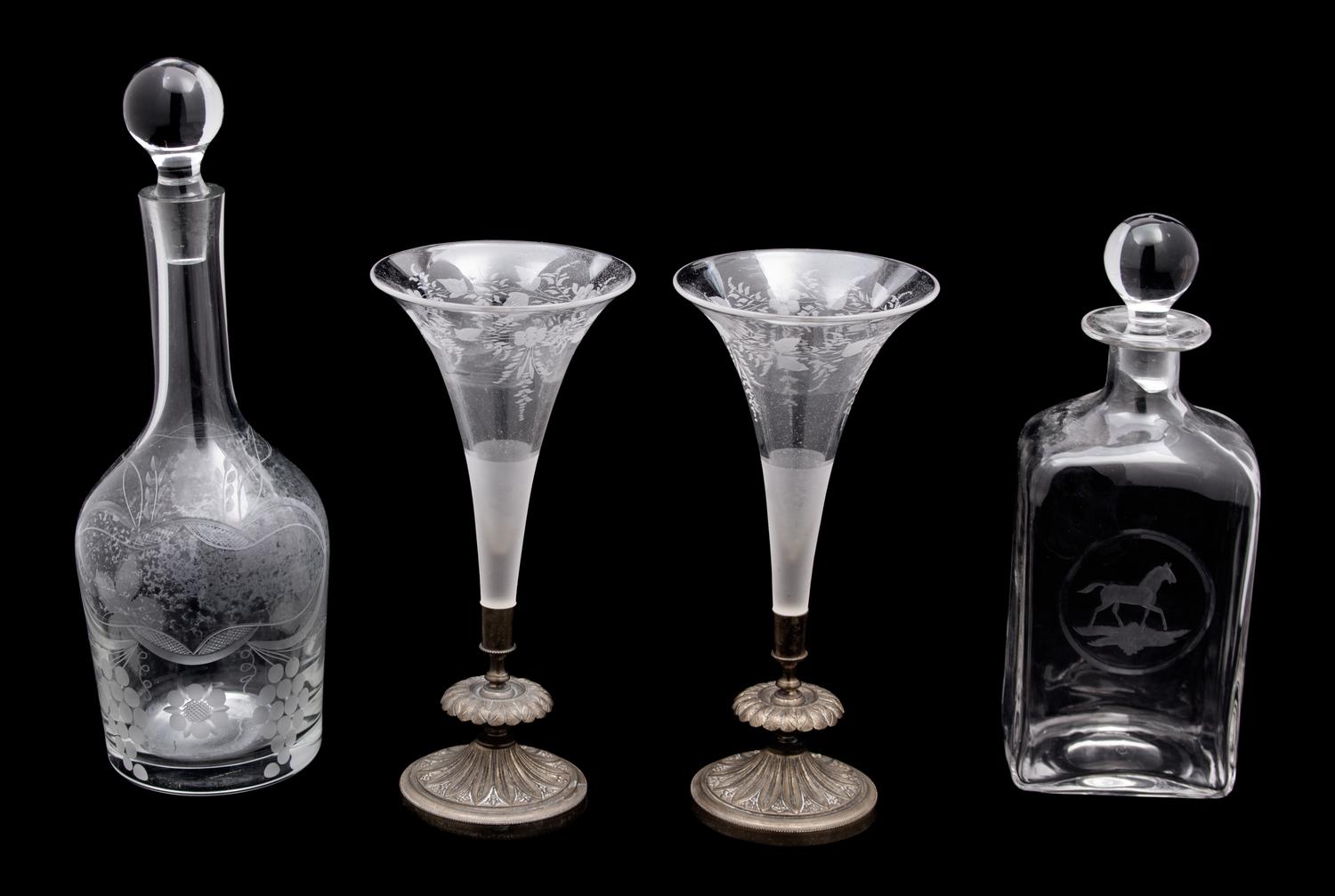 Four Decorative Glass Table Articles