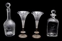 Four Decorative Glass Table Articles