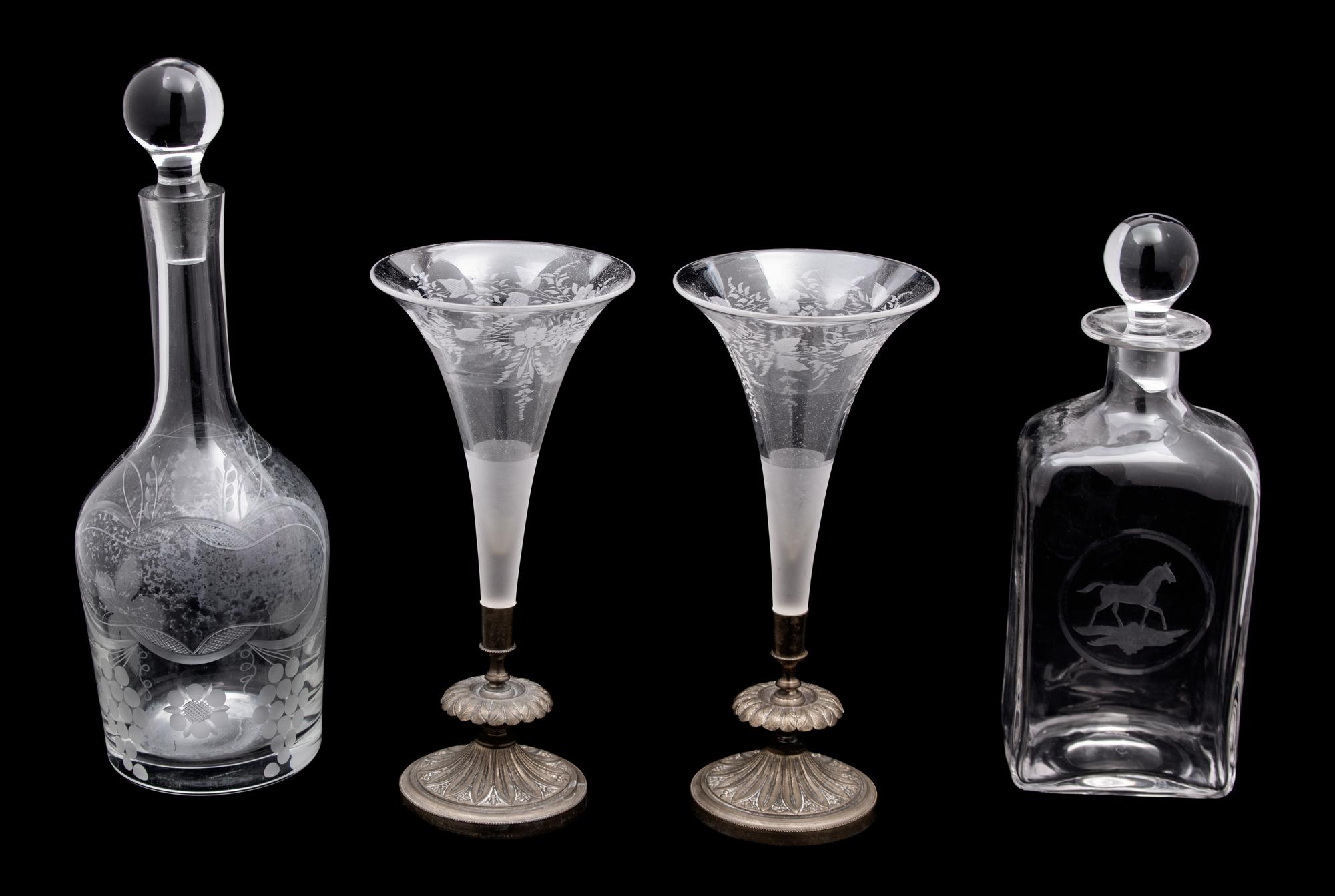 Four Decorative Glass Table Articles