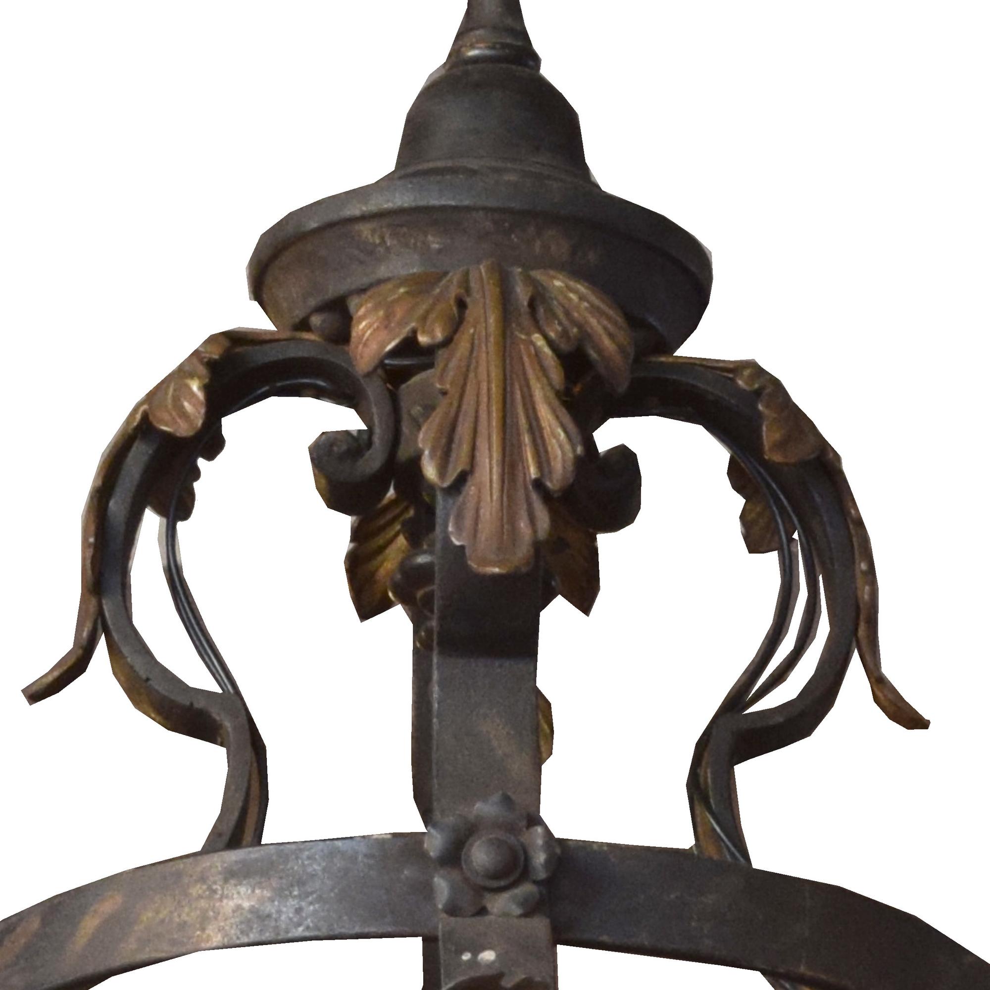 A Set of Four Wrought Iron Chandeliers 24" W x 24" D x 24" H — Continental, Circa 1900