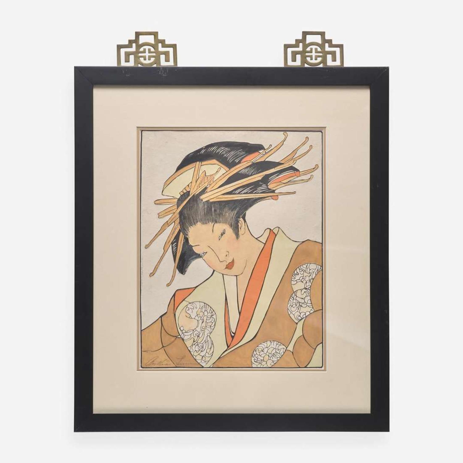 Bertha Boynton Lum 版畫一幅 (American b.1869-d.1954)
