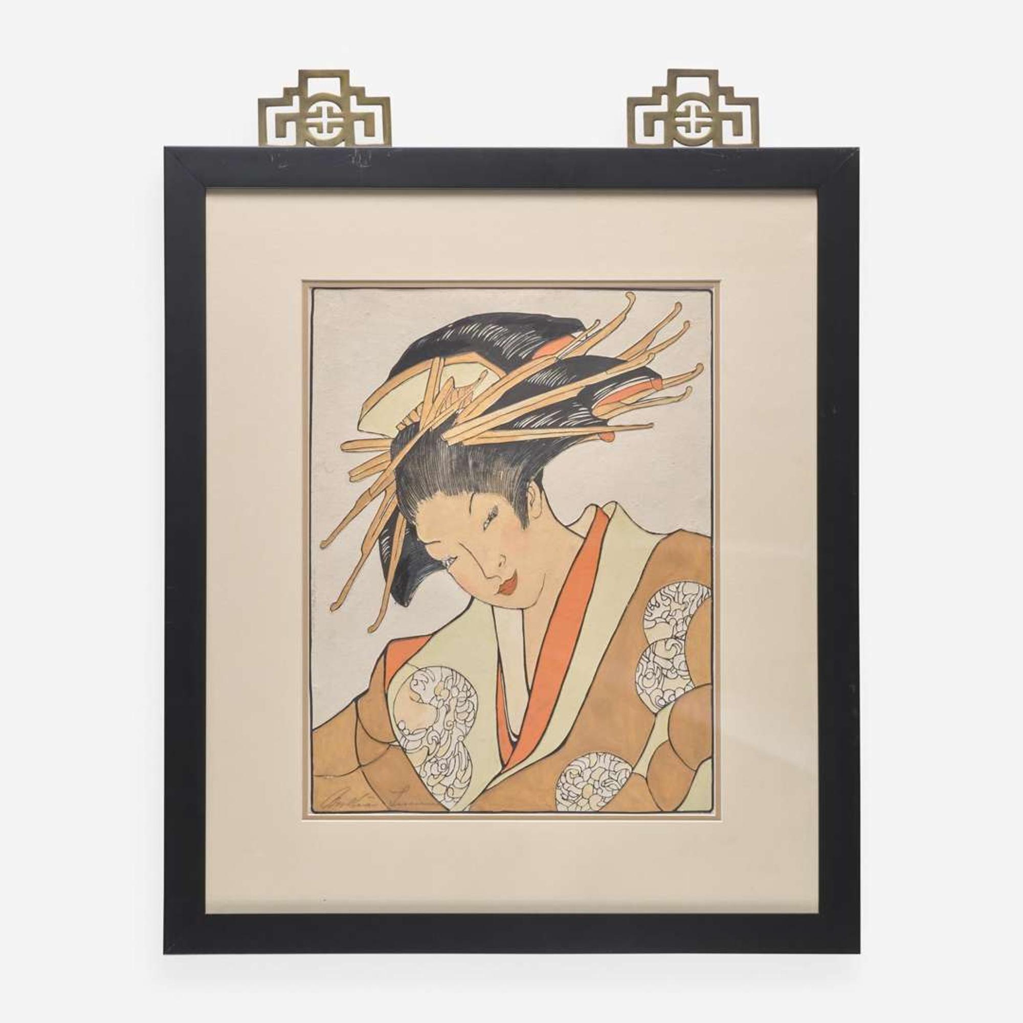 Bertha Boynton Lum 版畫一幅 (American b.1869-d.1954)
