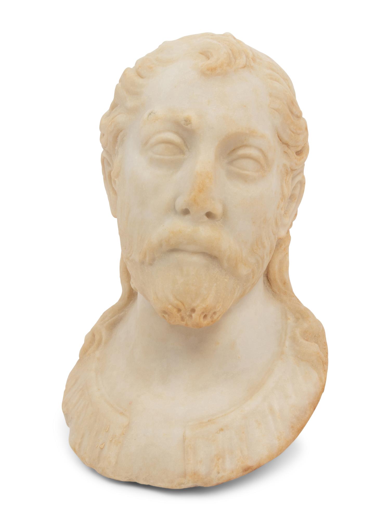 A Continental Marble Head of a Man