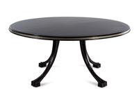 A Contemporary Steel-Banded Stained Mahogany Dining Table