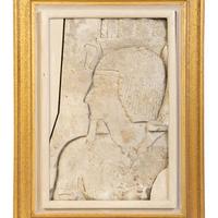 An Egyptian Limestone Carved Relief Profile of a Man — 20TH CENTURY