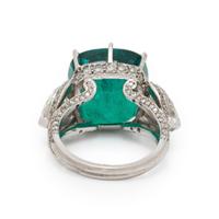 Colombian Emerald, Diamond, and Platinum Ring