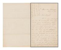 LINCOLN, Mary Todd (1818-1881). Autograph letter signed ("Mary Lincoln") to Caroline Wright, Washington, D.C.,15 February 1865.