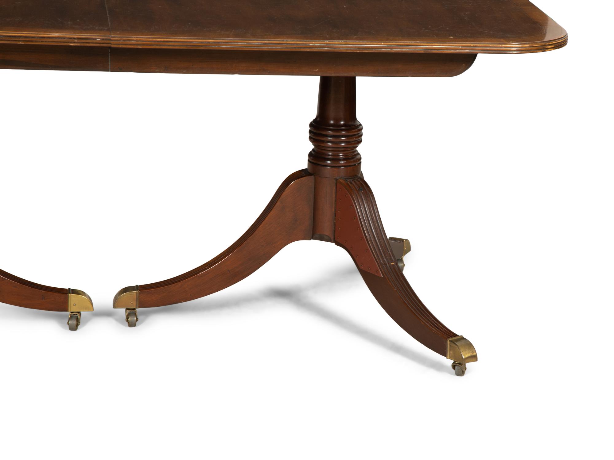 A George III Style Double-Pedestal Mahogany Dining Table