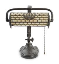 A Handel Slag Glass Desk Lamp or Piano Lamp