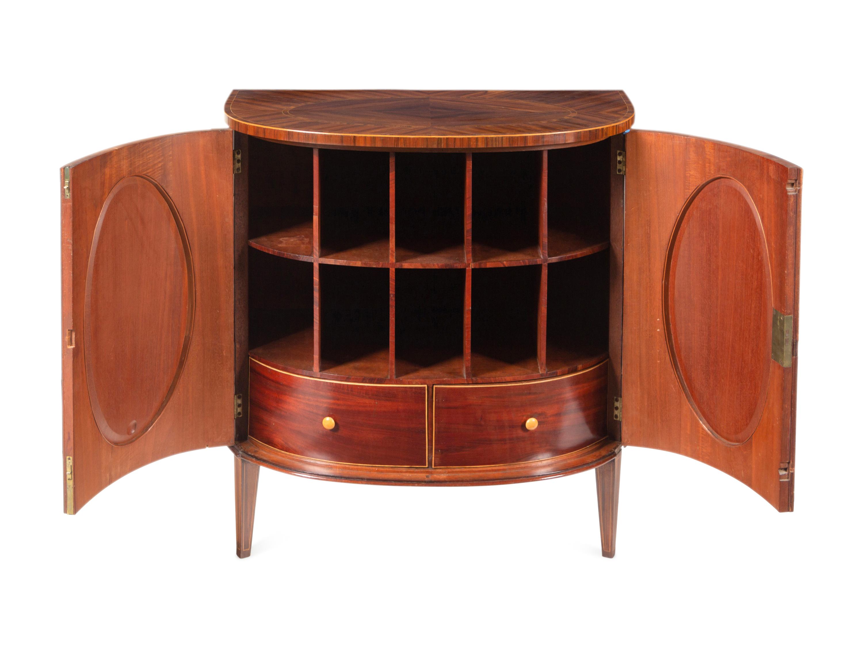 A Pair of George III Goncalo Alves Demilune Cabinets