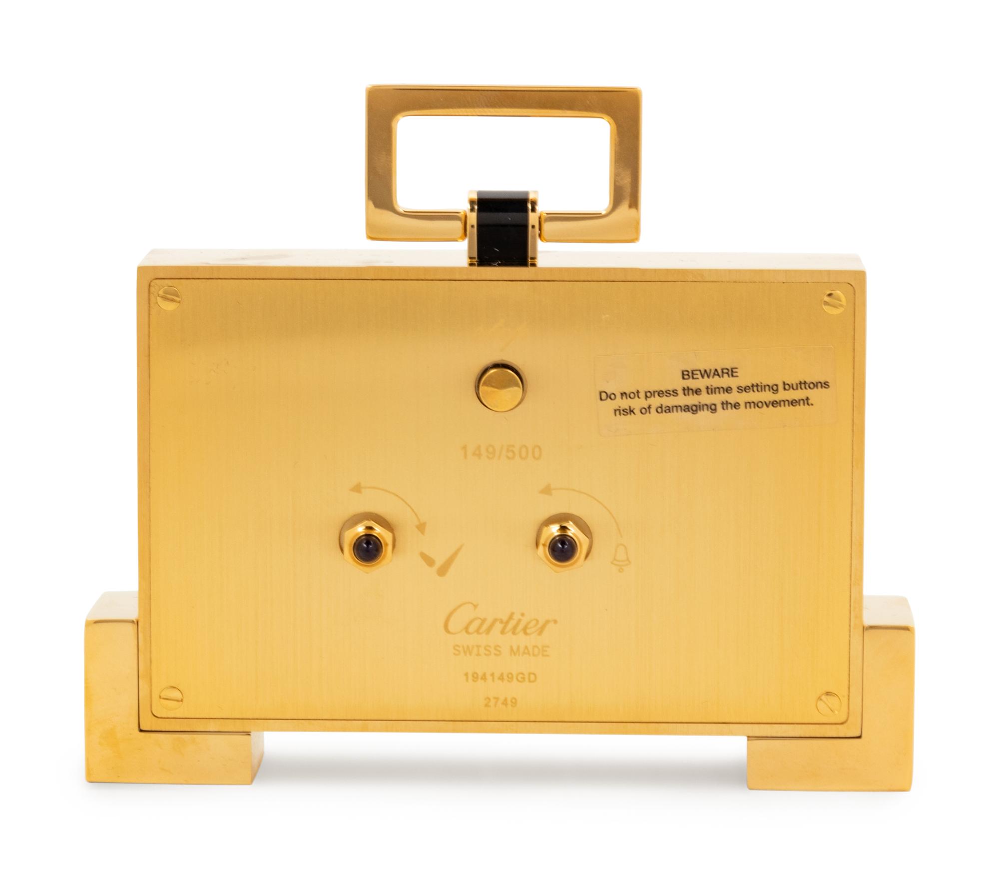 A Cartier Art Deco Style Travel Clock
