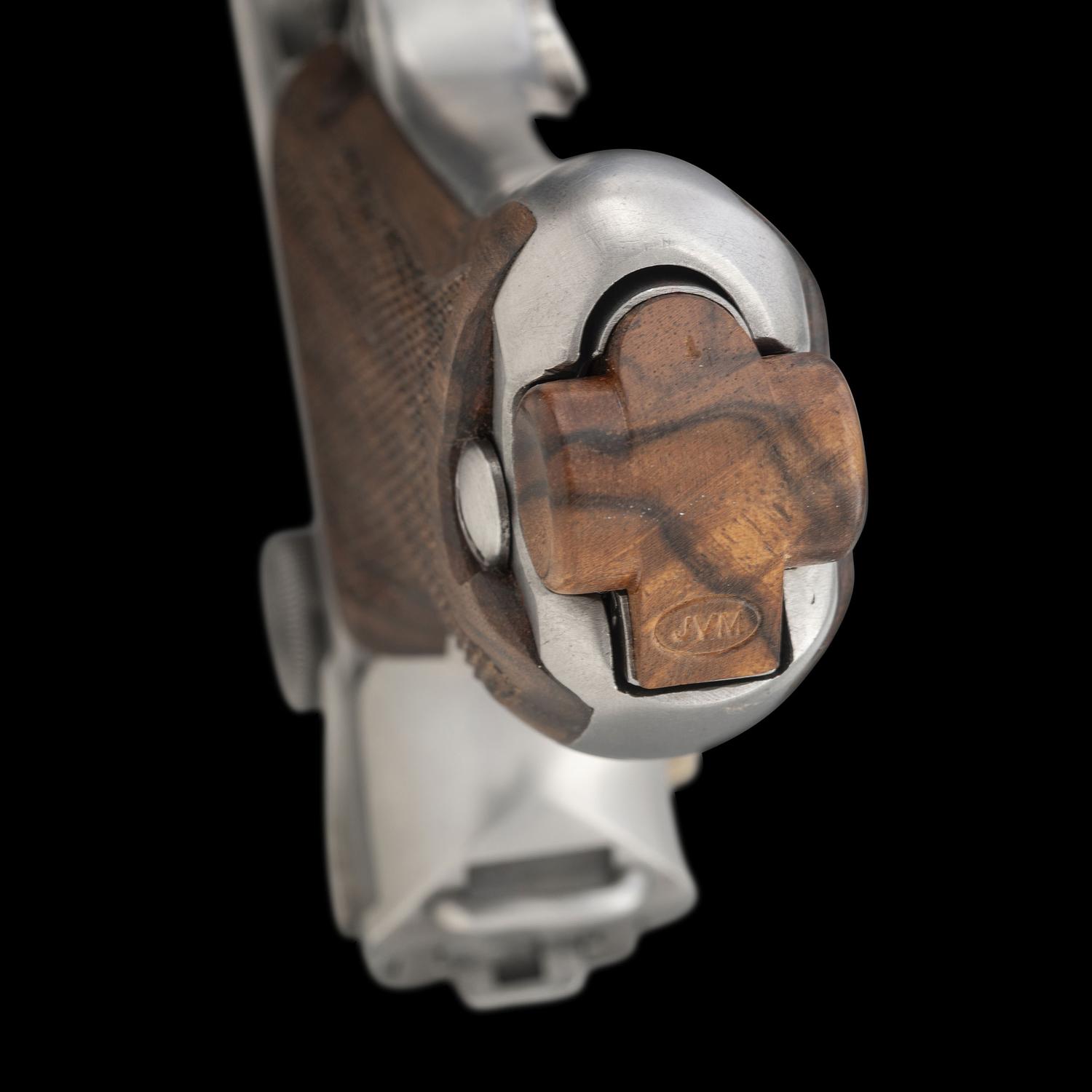 *Bright Finished John Martz Custom Baby Luger 9mm with Matching Stand