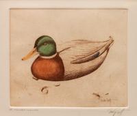 Four Prints: Mallard Decoy , edition 76/100; Mallard Carving , Artist's Proof; Duck Club Relics , edition 39/100; Mason Premier , edition 75/100