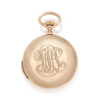 TIFFANY & CO., 14K YELLOW GOLD MINUTE REPEATER OPEN FACE POCKET WATCH