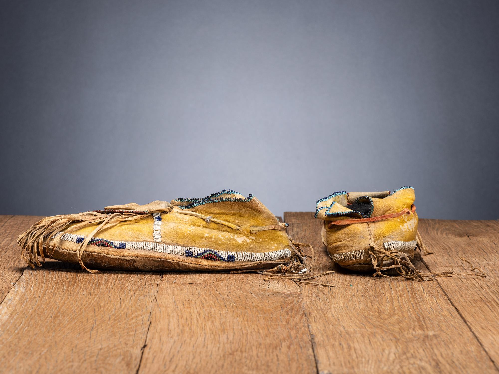 Kiowa Beaded Hide Moccasins