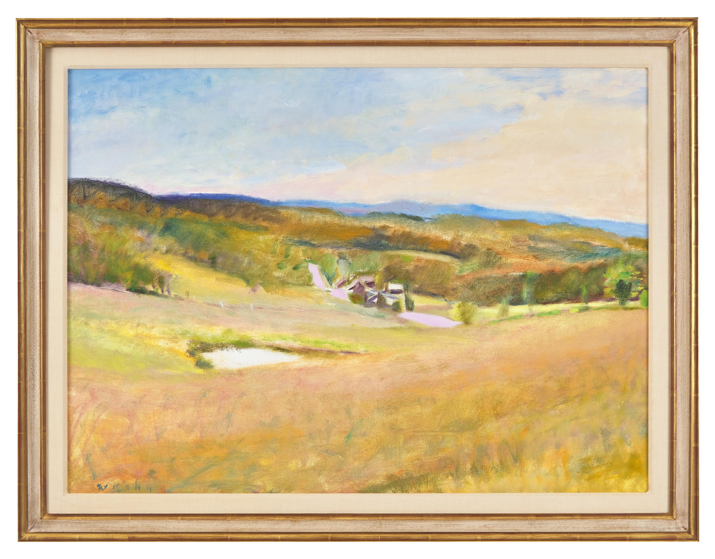A Pink Day (Landscape in Gold and Green) , 1980