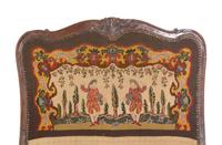 A French Provincial Carved Oak Bed with Needlepoint Upholstery