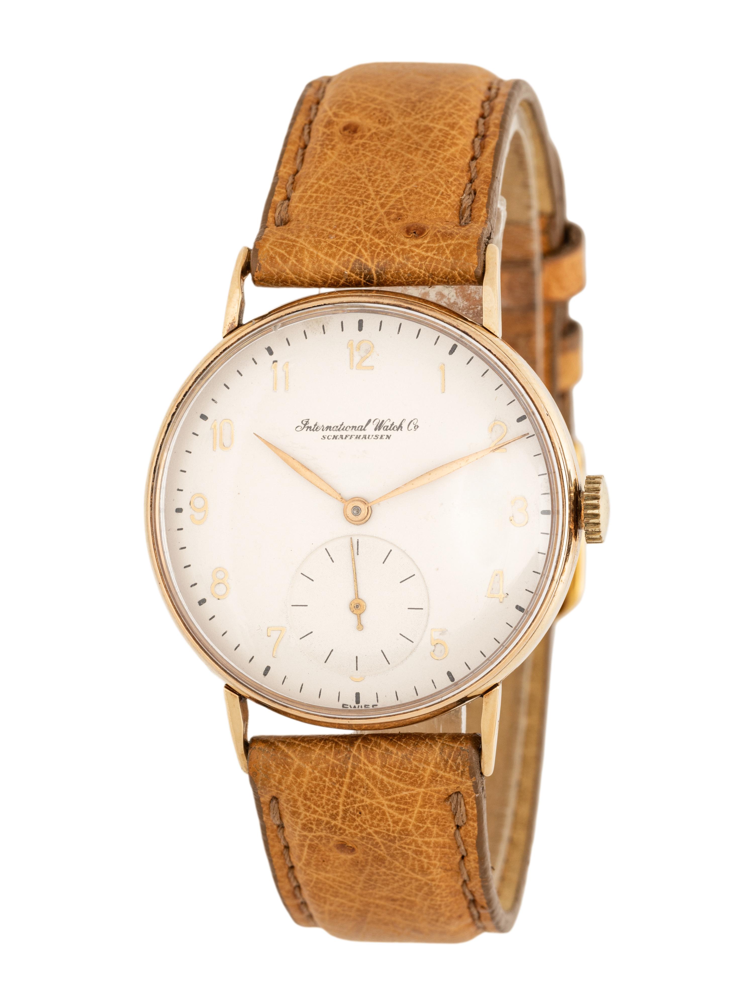 IWC, 14K YELLOW GOLD WATCH WITH IWC BUCKLE