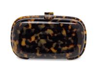 BOTTEGA VENETA, TORTOISE-EFFECT RESIN CLUTCH