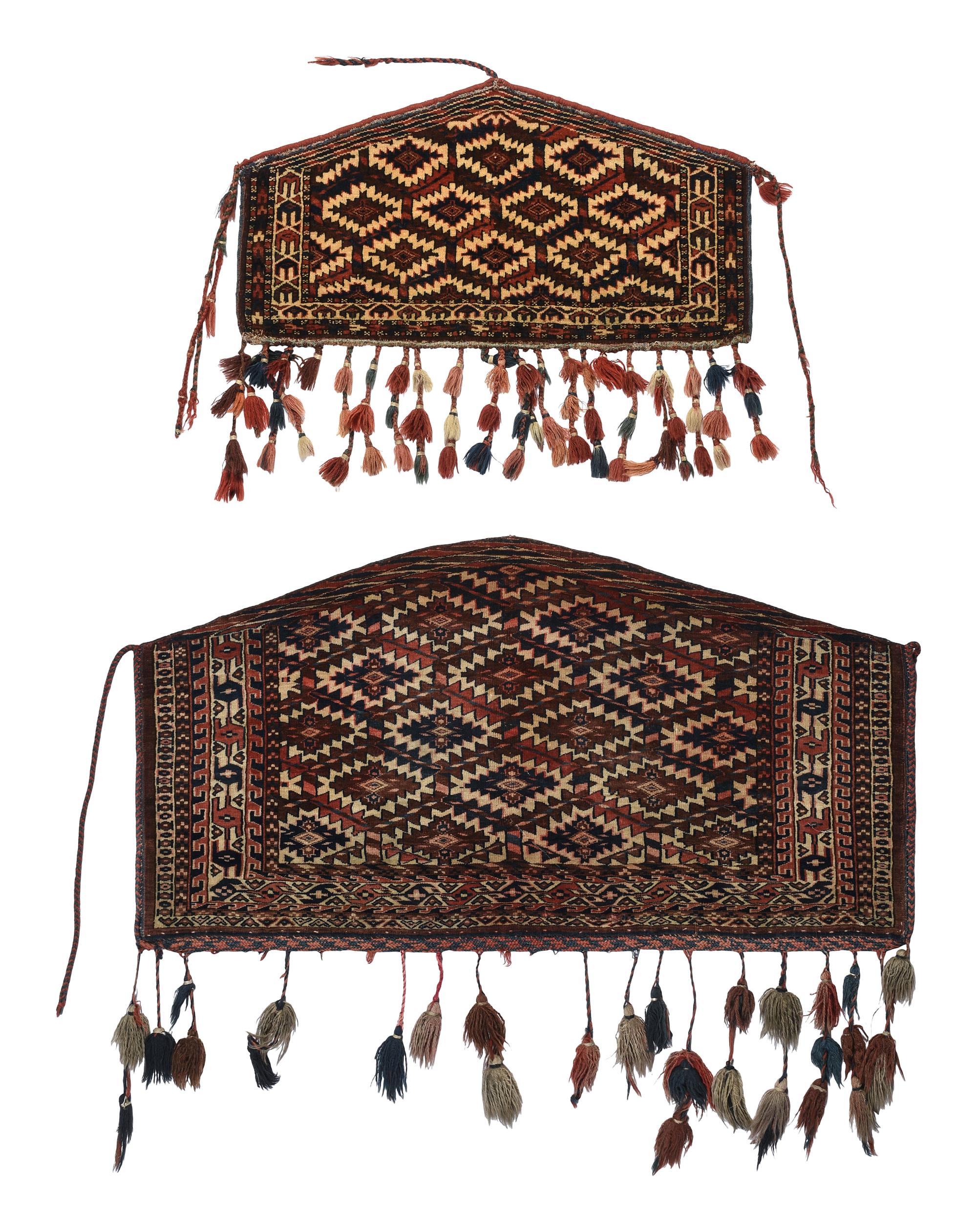 Two Persian Woven Wool Asmalyks