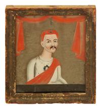 A Pair of Indian Reverse Paintings on Glass