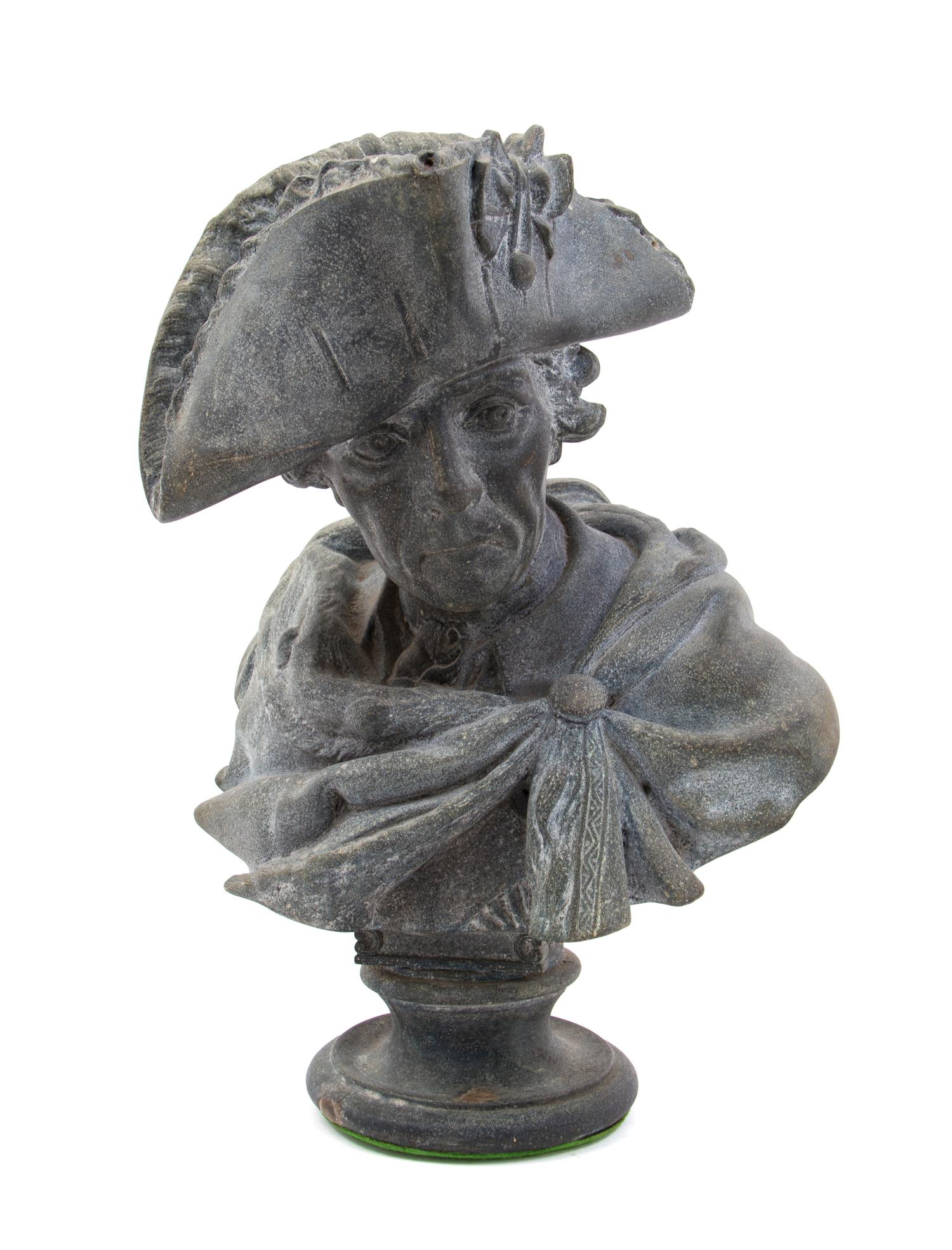 A Continental Cast Metal Bust, Height 18 inches.
