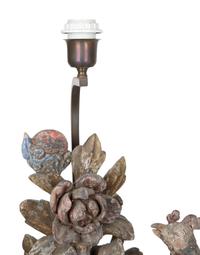 A Pair of Chinese Carved and Painted Wood Figures of Phoenixes — 19TH CENTURY
