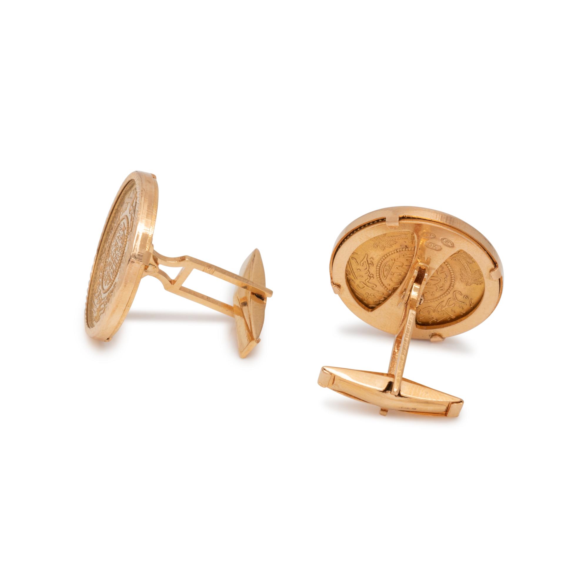 YELLOW GOLD COIN CUFFLINKS