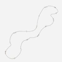 An 18K White Gold and Diamond Station Necklace
