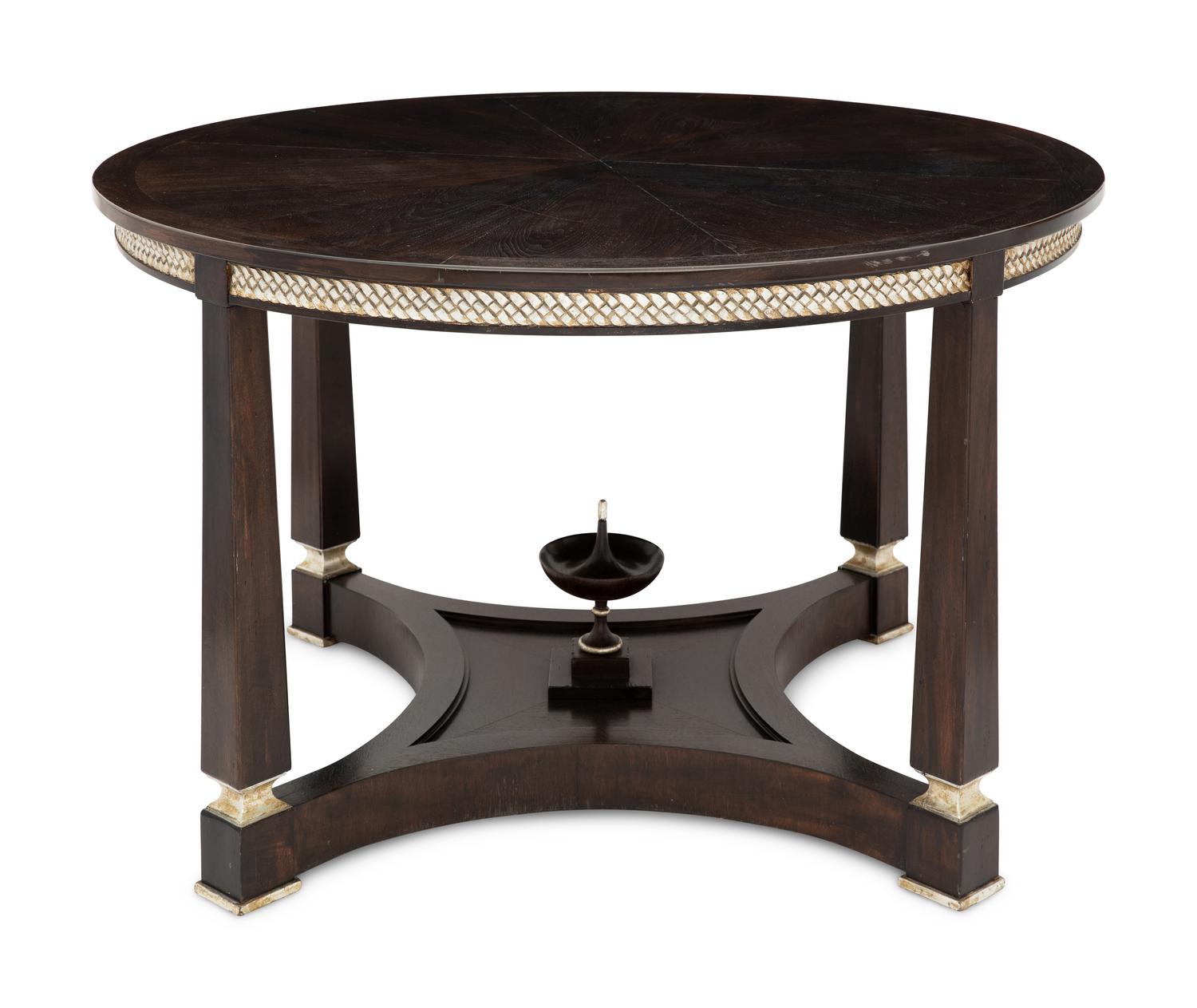 An Empire Style Part Silvered Mahogany Center Table