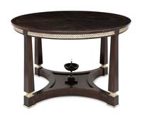 An Empire Style Part Silvered Mahogany Center Table