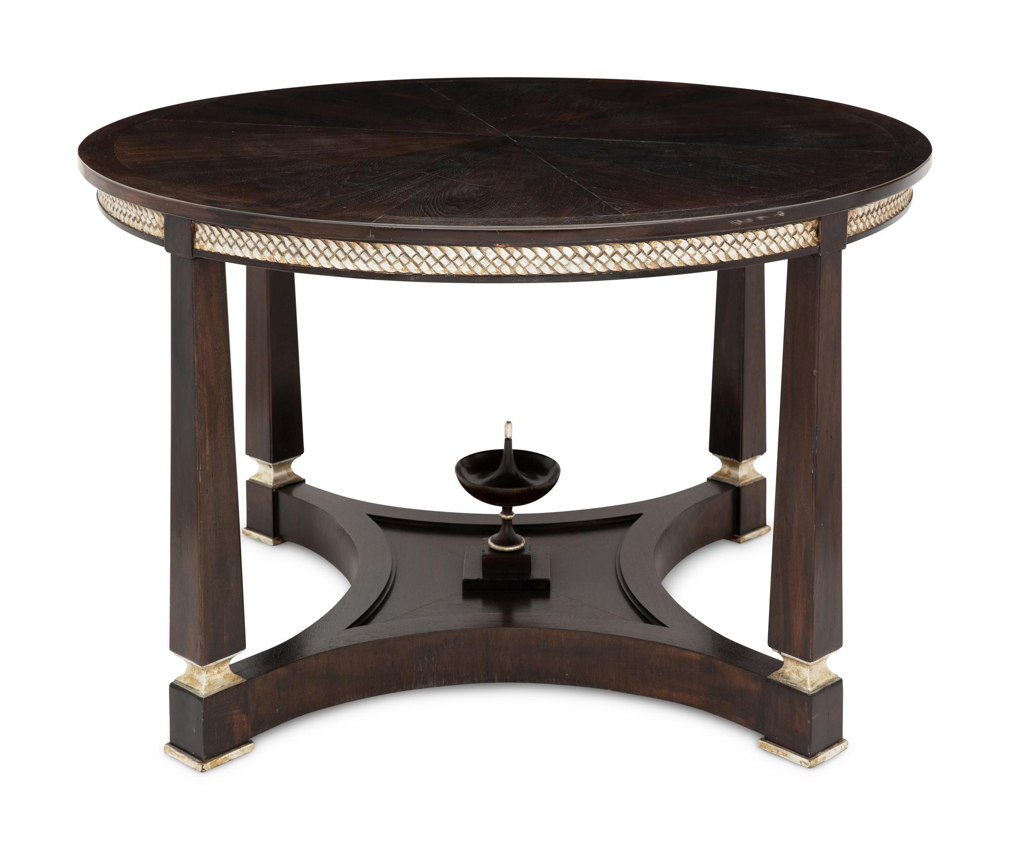 An Empire Style Part Silvered Mahogany Center Table