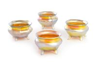 Tiffany Studios, a group of four Favrile glass salts