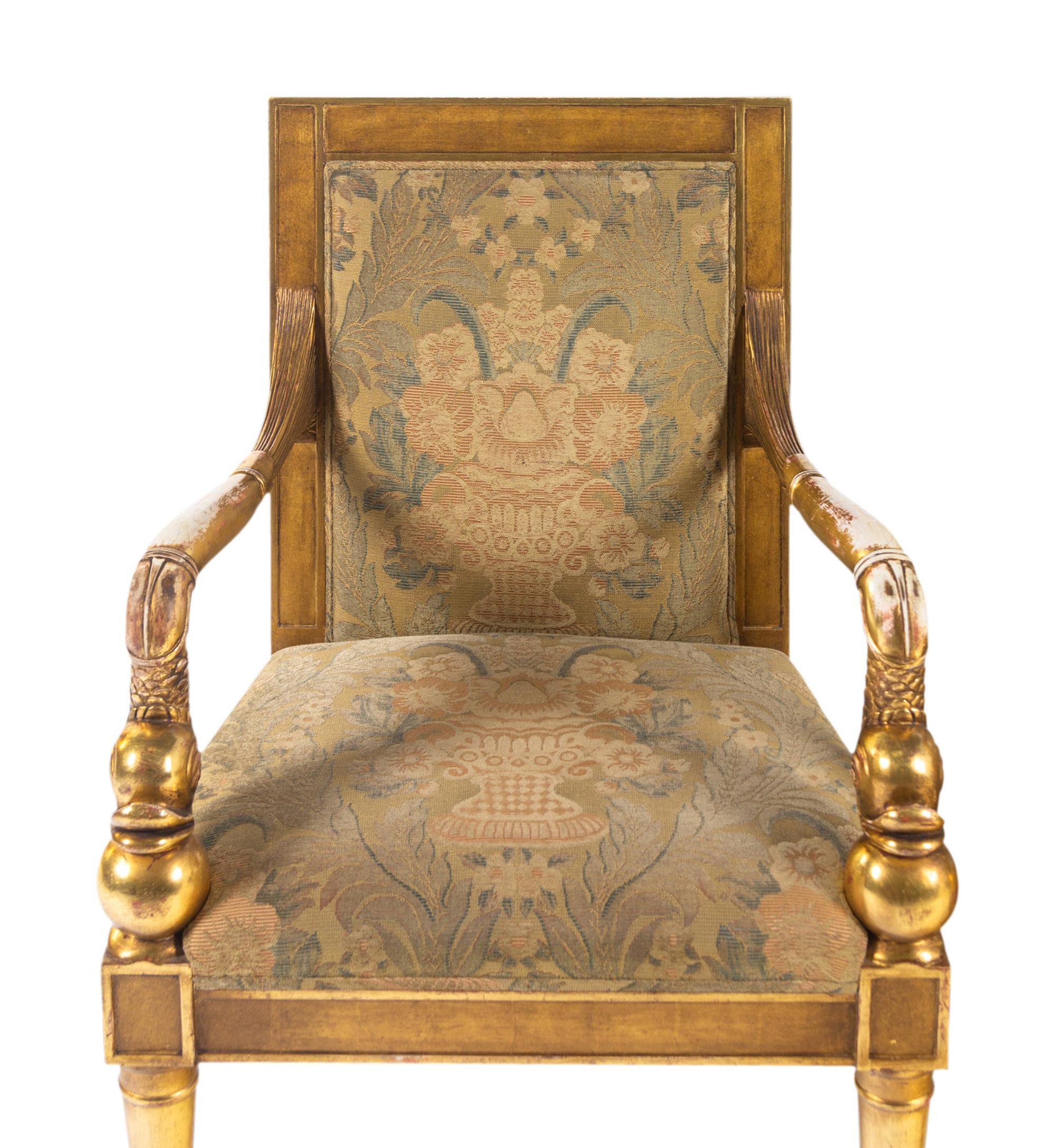 A Pair of Rose Tarlow Italian Neoclassical Style Giltwood Fauteuils