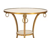 A French Empire Style Gilt Metal and Marble Top Gueridon Table — 20th Century
