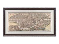 [MAPS]. A Group of 4 engraved maps with hand-coloring depicting Rome, Florence, Sicily, and America, comprising: