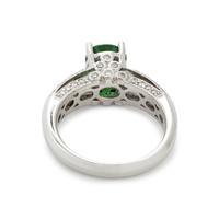 TSAVORITE GARNET AND DIAMOND RING