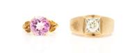 A Collection of 14 Karat Yellow Gold and Gemstone Rings, 7.20 dwts.
