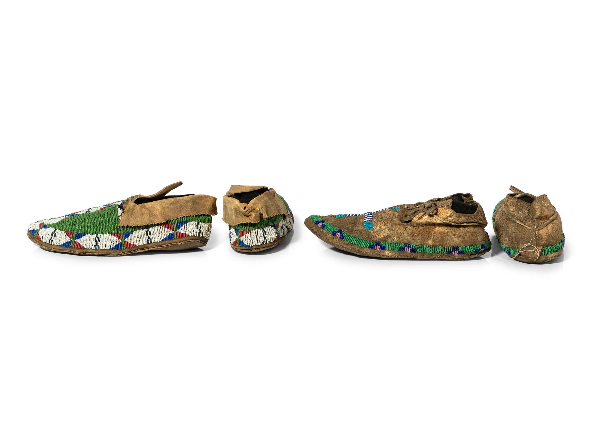 Sioux Beaded Hide Moccasins