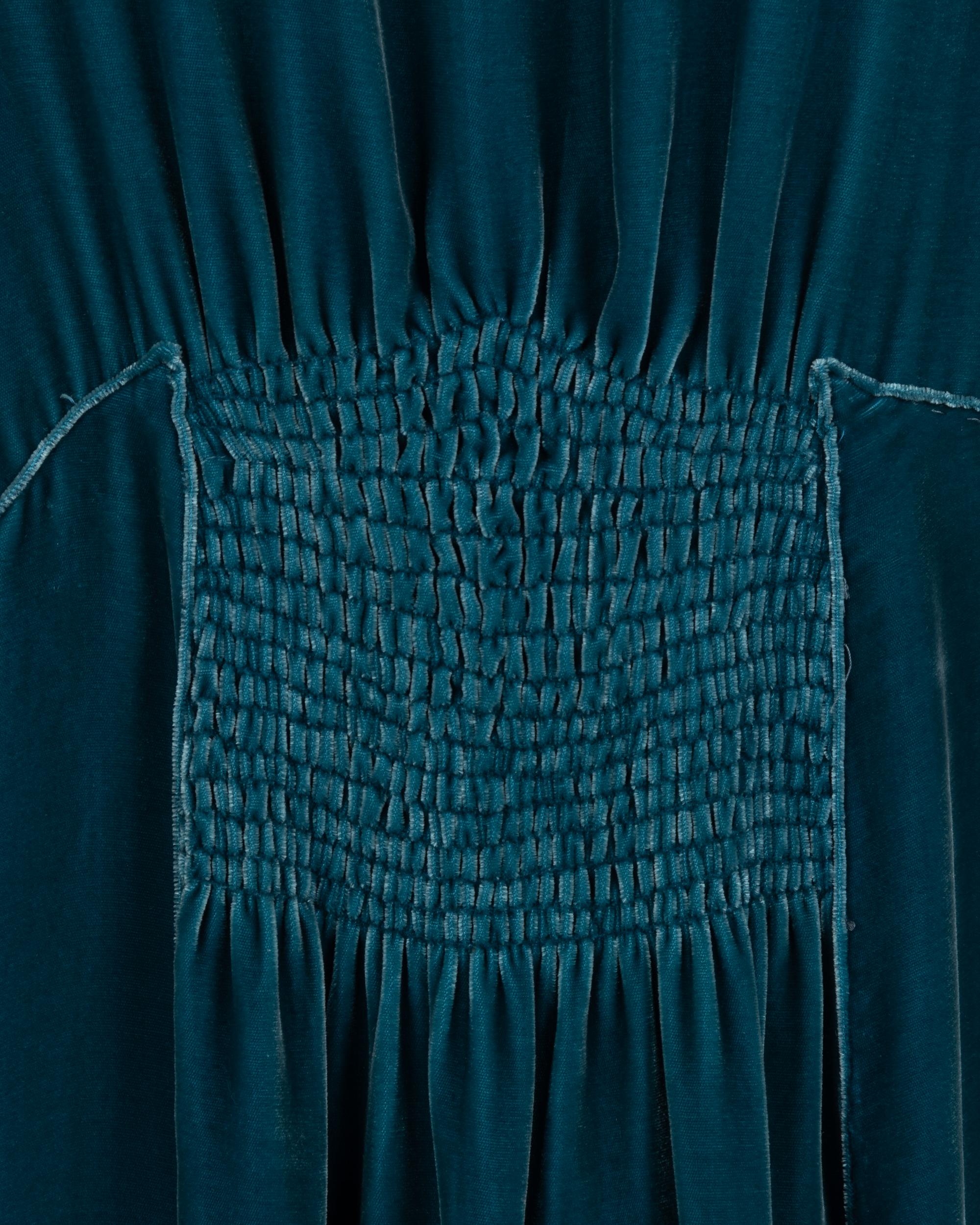 Four 1920-30s Dresses: Three Velvet, One Printed