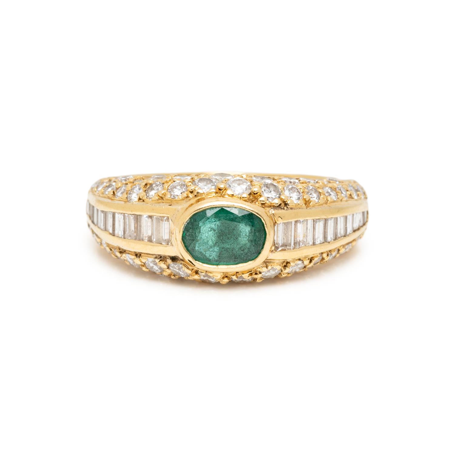 EMERALD AND DIAMOND RING