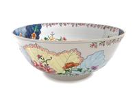 A Chinese Export Tobacco Leaf Porcelain Punch Bowl