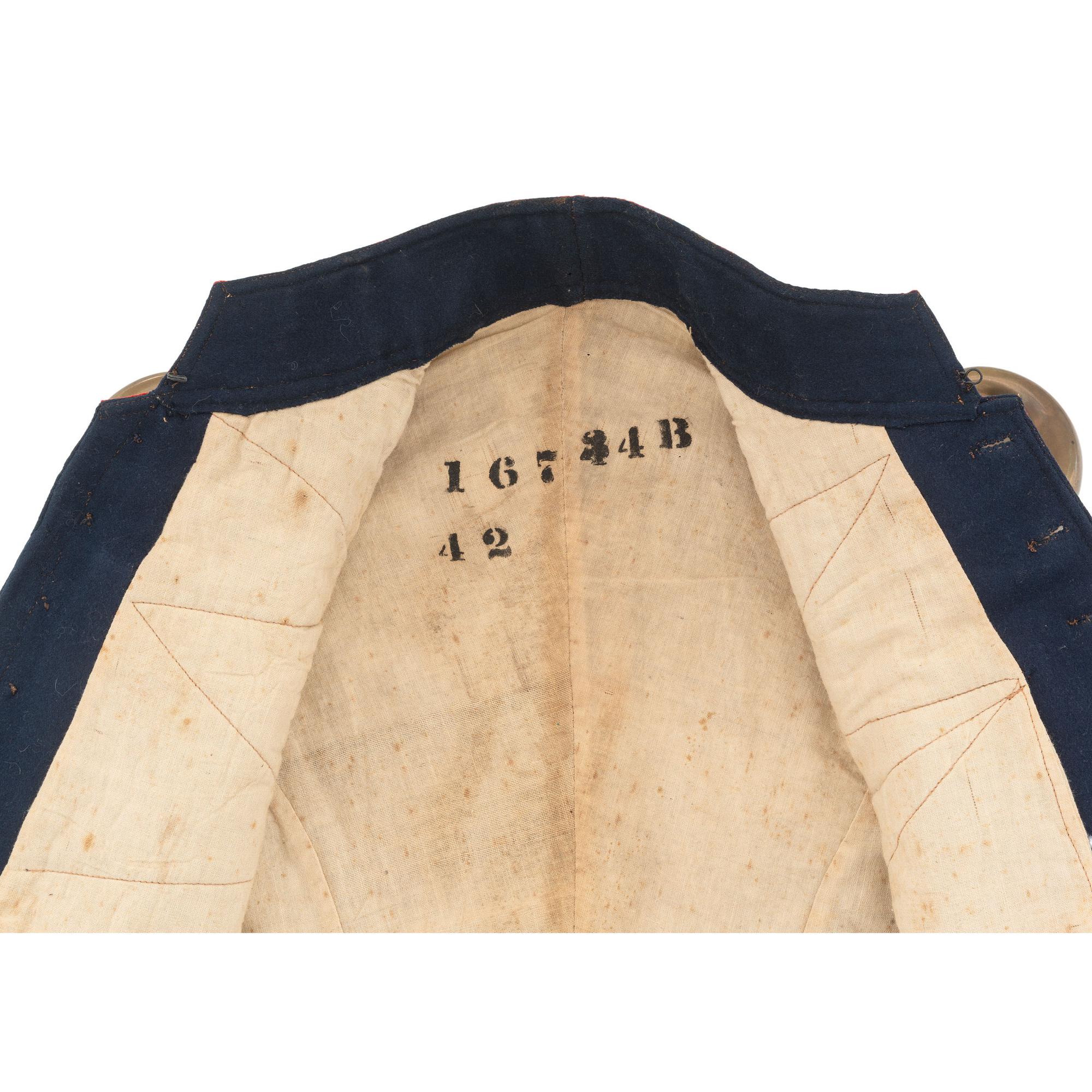 US Pattern 1858 Mounted Artillery Jacket with Sergeant's Chevrons and Brass Epaulets.