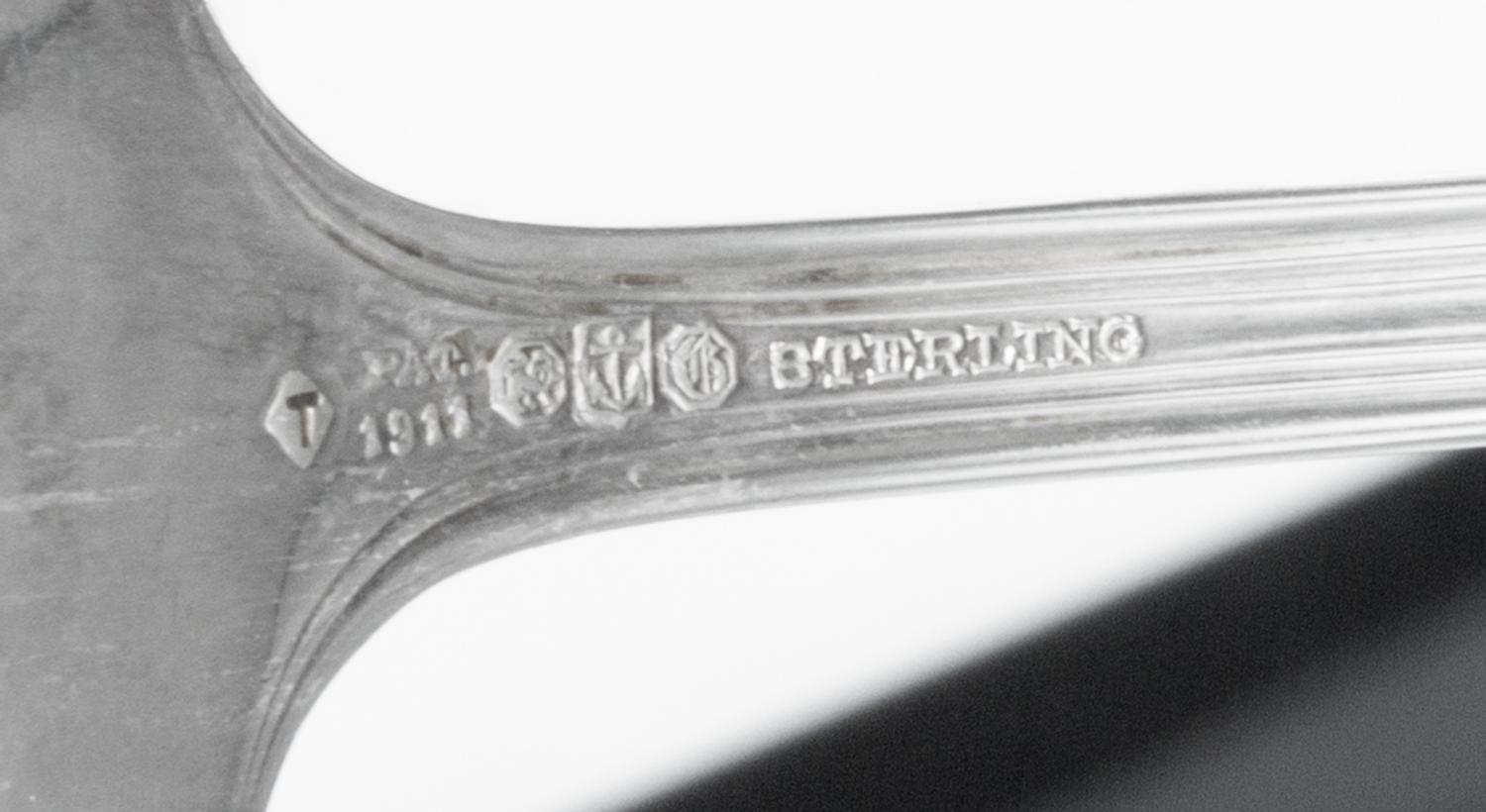 An American Silver Partial Flatware Service, Gorham Mfg. Co., Providence, RI, Second Half 20th Century, Plymouth pattern with a script