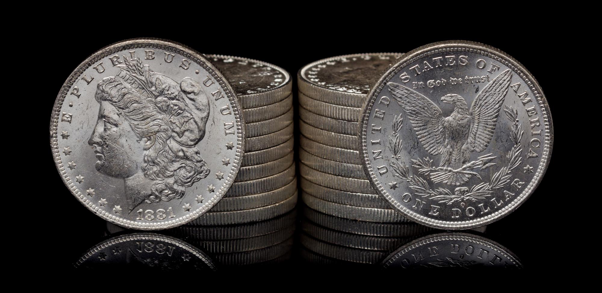 A Group of Twenty United States 1881-O Morgan Silver Dollar Coins